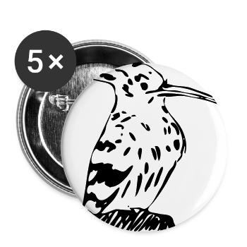 Hoopoe, bird, garden - Buttons large 2.2''/56 mm (5-pack) - white - Front