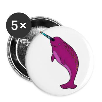 Einhorn Flipper - Buttons groß 56 mm (5er Pack) - Weiß - Vorne