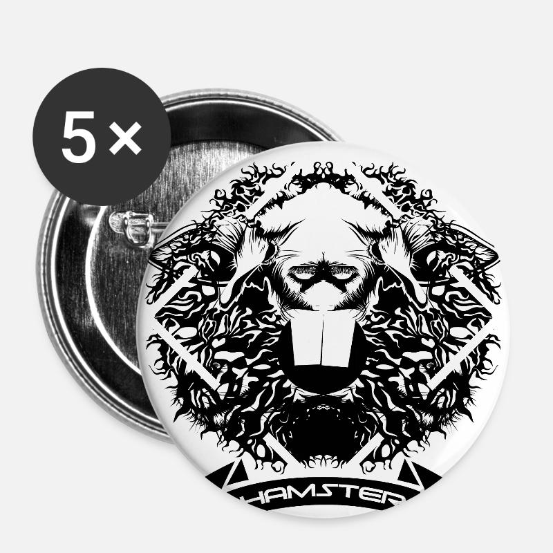 Hamster monsters - Buttons large 2.2''/56 mm (5-pack) - white