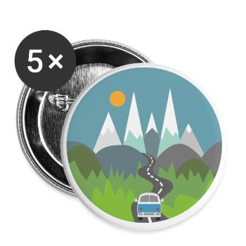 Camping - Buttons groß 56 mm (5er Pack) - Weiß - Vorne