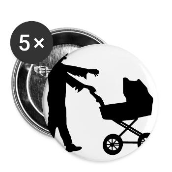 WALKING DAD - Buttons groß 56 mm (5er Pack) - Weiß - Vorne
