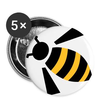 abeille - Lot de 5 grands badges (56 mm) - blanc - Devant