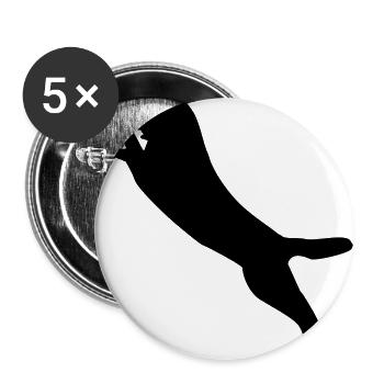 Playing Dog - chien - Lot de 5 grands badges (56 mm) - blanc - Devant
