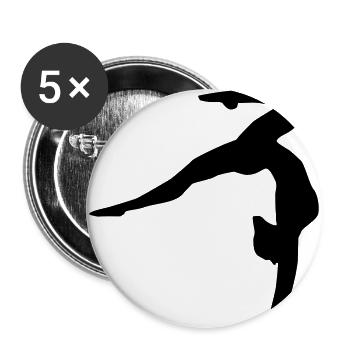 Turnen, Turnerin - Buttons groß 56 mm (5er Pack) - Weiß - Vorne