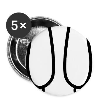 Hanging Breasts - Buttons large 2.2''/56 mm (5-pack) - white - Front