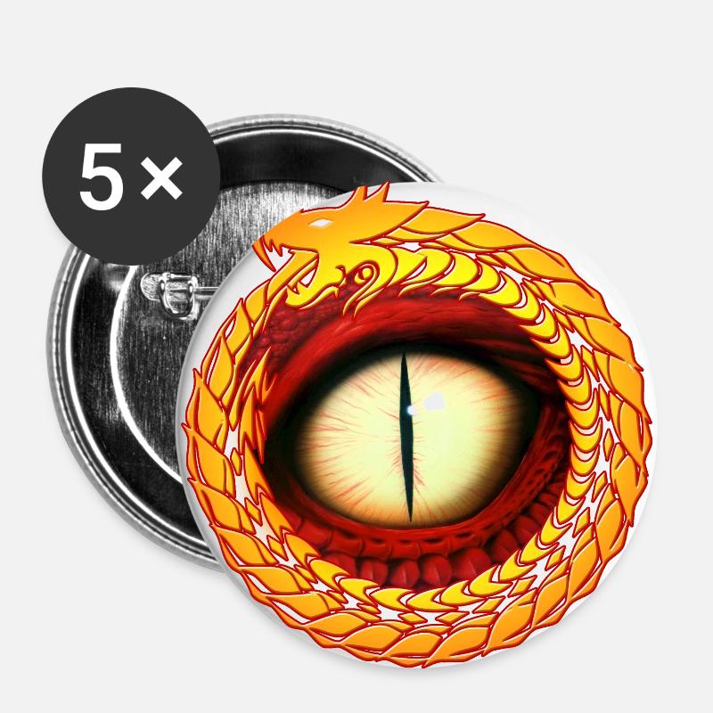 Dragon eye - Buttons large 2.2''/56 mm (5-pack) - white