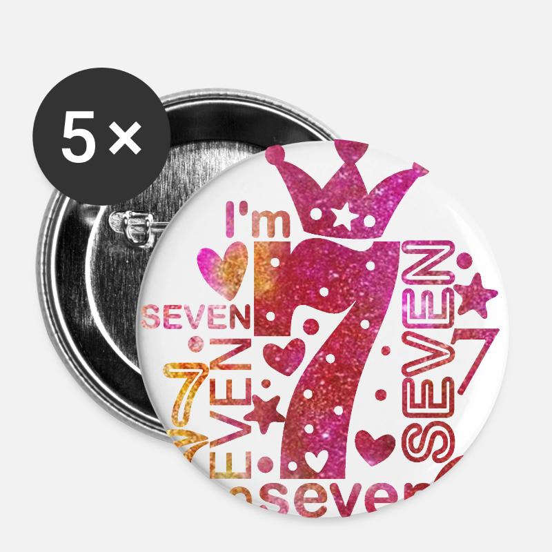 I on the 7th - Buttons large 2.2''/56 mm (5-pack) - white