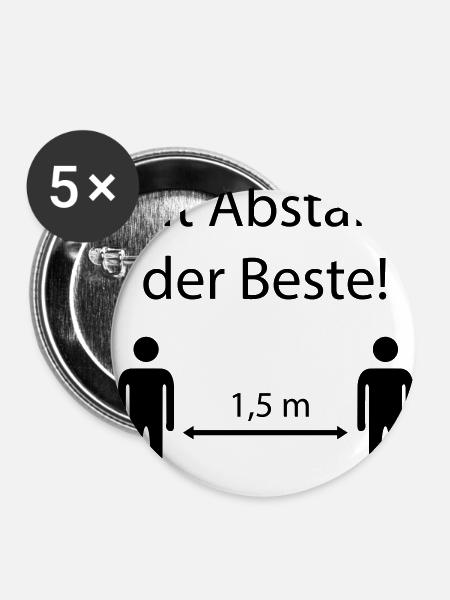 Mit Abstand der Beste - Buttons groß 56 mm (5er Pack) - Weiß