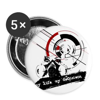 Trash Polka - mein Leben, meine Entscheidungen - Buttons groß 56 mm (5er Pack) - Weiß - Vorne