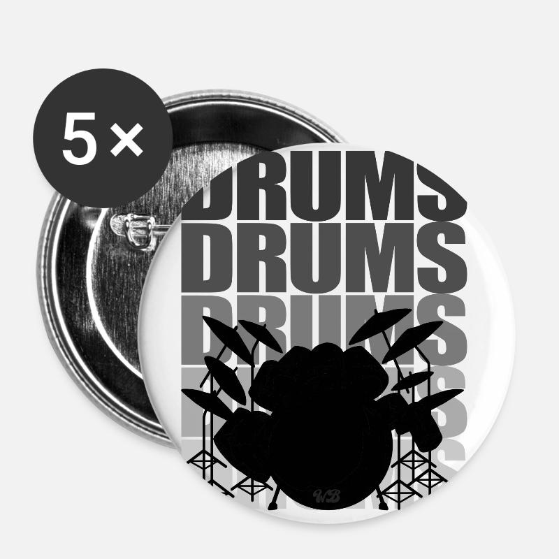 Drums drums - Buttons large 2.2''/56 mm (5-pack) - white