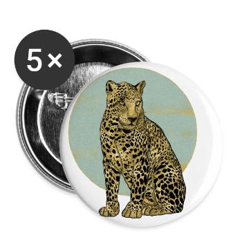 Leopard - Buttons large 2.2''/56 mm (5-pack) - white - Front