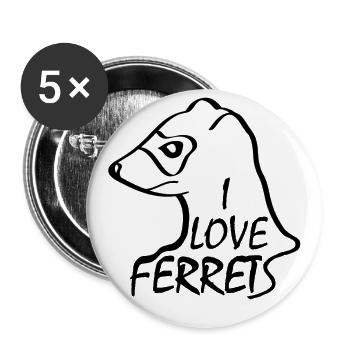 Un furet à la maison - Lot de 5 grands badges (56 mm) - blanc - Devant