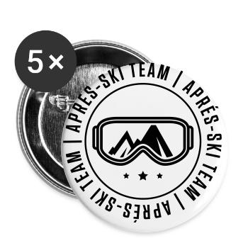 apres ski team - Buttons groß 56 mm (5er Pack) - Weiß - Vorne