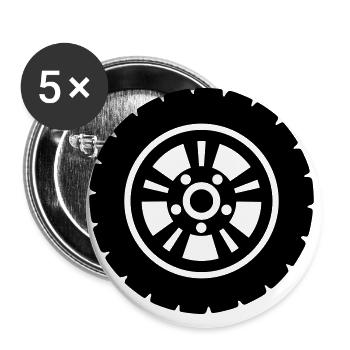 Réglage des pneus - Lot de 5 grands badges (56 mm) - blanc - Devant