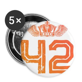42 Number crown - Buttons large 2.2''/56 mm (5-pack) - white - Front