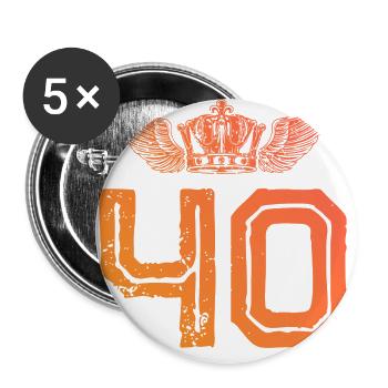 40 Couronne de numéros - Lot de 5 grands badges (56 mm) - blanc - Devant