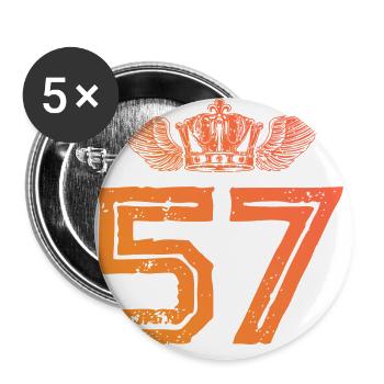 57 Number Crown - Buttons large 2.2''/56 mm (5-pack) - white - Front