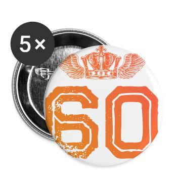60 Number crown - Buttons large 2.2''/56 mm (5-pack) - white - Front