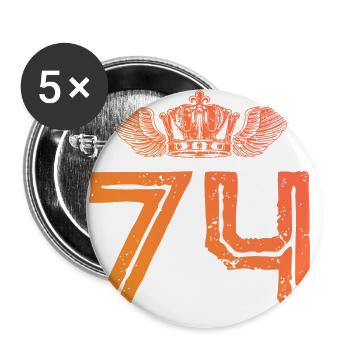 74 Couronne numérique - Lot de 5 grands badges (56 mm) - blanc - Devant
