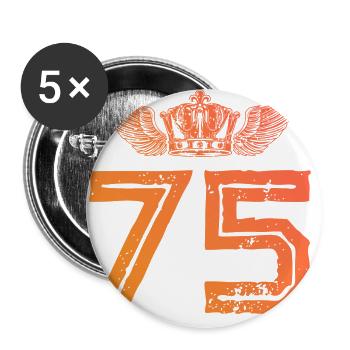 75 Couronne numérique - Lot de 5 grands badges (56 mm) - blanc - Devant