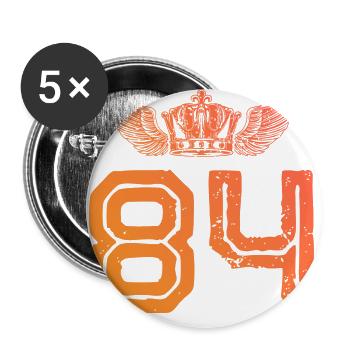 84 Couronne numérique - Lot de 5 grands badges (56 mm) - blanc - Devant