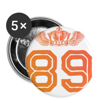 89 Couronne de numéros - Lot de 5 grands badges (56 mm) - blanc - Devant