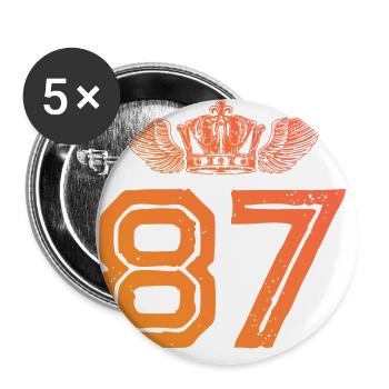 87 Number crown - Buttons large 2.2''/56 mm (5-pack) - white - Front