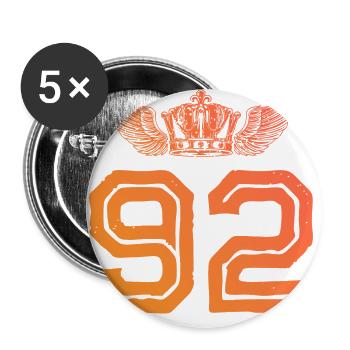 92 Couronne numérique - Lot de 5 grands badges (56 mm) - blanc - Devant
