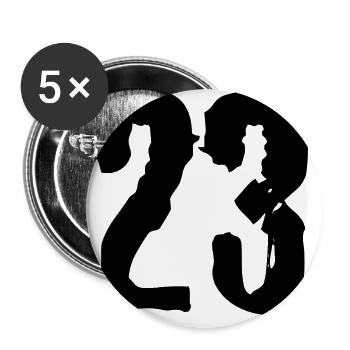 23 number jersey - Buttons large 2.2''/56 mm (5-pack) - white - Front