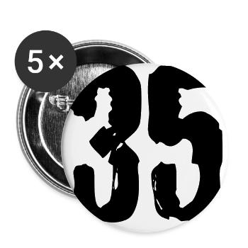 35 Zahl Trikot - Buttons groß 56 mm (5er Pack) - Weiß - Vorne