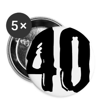 40 Zahl Trikot - Buttons groß 56 mm (5er Pack) - Weiß - Vorne