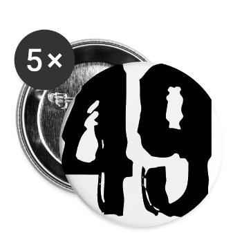 49 Zahl Trikot - Buttons groß 56 mm (5er Pack) - Weiß - Vorne