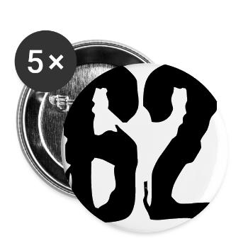 62 number jersey - Buttons large 2.2''/56 mm (5-pack) - white - Front