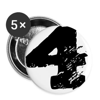 Maillot 4 numéros - Lot de 5 grands badges (56 mm) - blanc - Devant