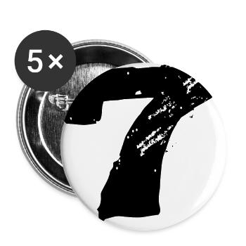 7 Zahl Trikot - Buttons groß 56 mm (5er Pack) - Weiß - Vorne