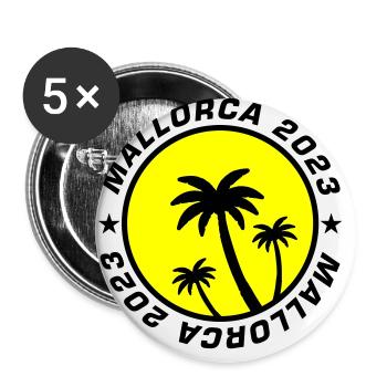 Mallorca 2023 Palm - Buttons large 2.2''/56 mm (5-pack) - white - Front