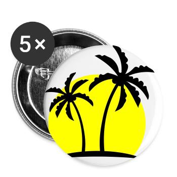 Palm Island Symbol - Buttons large 2.2''/56 mm (5-pack) - white - Front