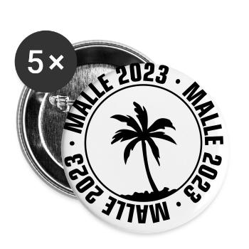 Malle 2023 Mallorca Travel - Buttons groß 56 mm (5er Pack) - Weiß - Vorne