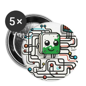 The Quantum Circuit - Buttons large 2.2''/56 mm (5-pack) - white - Front