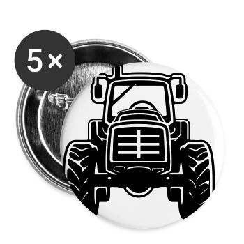Tractor Farmer Farmer Symbol - Buttons large 2.2''/56 mm (5-pack) - white - Front