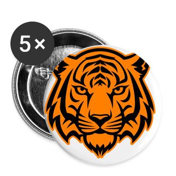 Tiger Kopf Wildnis Silhouette - Buttons groß 56 mm (5er Pack) - Weiß - Vorne