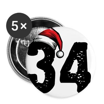 34 Numéro Noël - Lot de 5 grands badges (56 mm) - blanc - Devant
