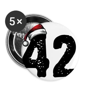 42 Numéro Noël - Lot de 5 grands badges (56 mm) - blanc - Devant