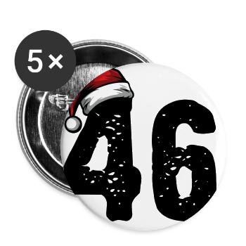 46 Numéro Noël - Lot de 5 grands badges (56 mm) - blanc - Devant
