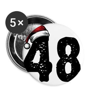 48 Numéro Noël - Lot de 5 grands badges (56 mm) - blanc - Devant