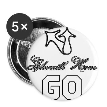 Eleventh Hour GO, 11e, Santé, Succès, Sport - Lot de 5 grands badges (56 mm) - blanc - Devant
