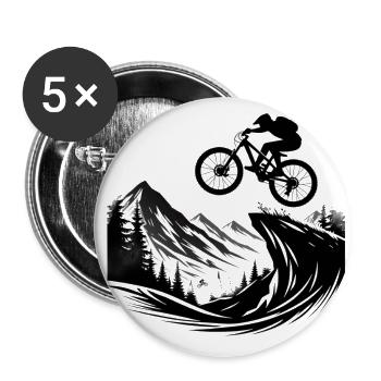 Mountainbike - Buttons groß 56 mm (5er Pack) - Weiß - Vorne
