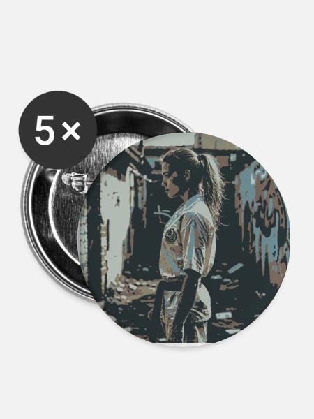 Focus - Streetfight - Buttons groß 56 mm (5er Pack) - Weiß