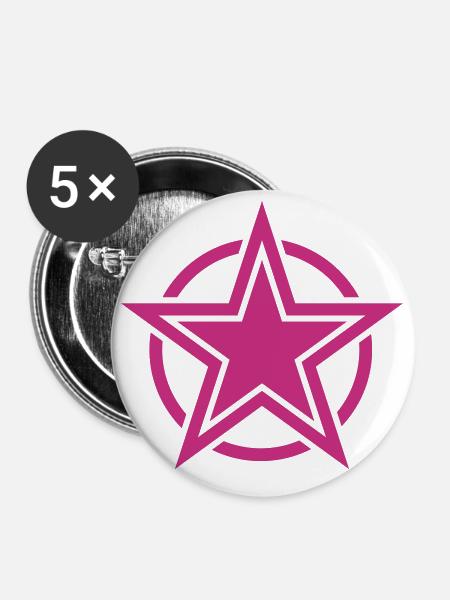 star - Buttons groß 56 mm (5er Pack) - Weiß