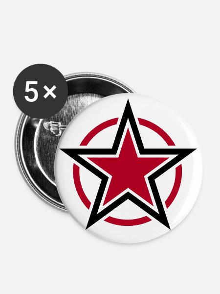 star - Buttons groß 56 mm (5er Pack) - Weiß